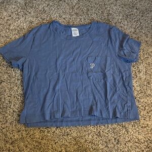 PINK Victoria's Secret Blue Kids Tee with Pocket
